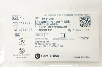 CareFusion 89-5100B Snowden-Pencer Switch-Blade Curv Metzenbaum Scissor Tip